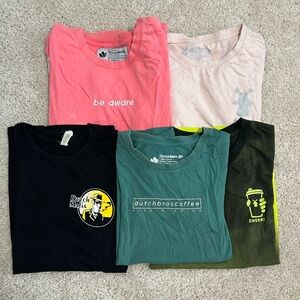 5 Dutch Bros Tees Set - Black, Pink, Green